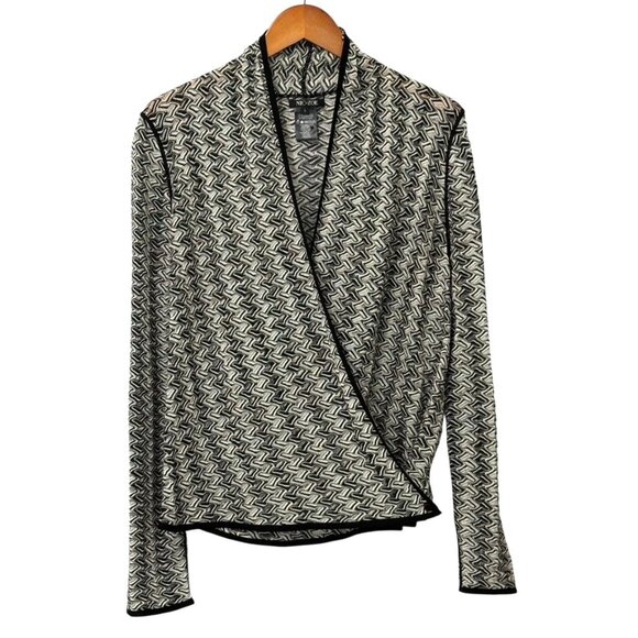 NIC+ZOE Four Way Convertible Cardigan Cotton Blend Black White Versatile Size L - Picture 1 of 11